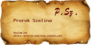 Prorok Szelina névjegykártya